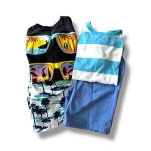 Boys Summer Bundle 4/5T Cat & Jack Shorts Swim Trunks BioWorld Graphic Tee